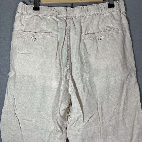 Tommy Bahama Womens Relax Fit Linen Pants M Beige Straight Leg High‎ Rise Woven - Picture 6 of 12